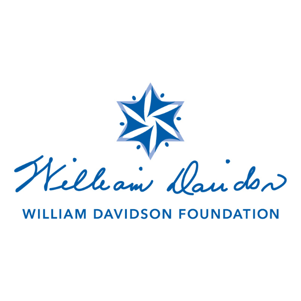 William Davidson Foundation Logo with William Davidson signature font and a six point star like logo stacked over the name