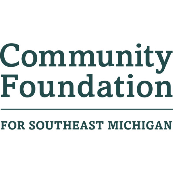 Stacked logo with Community Foundation over For Southeast Michigan in dark green font