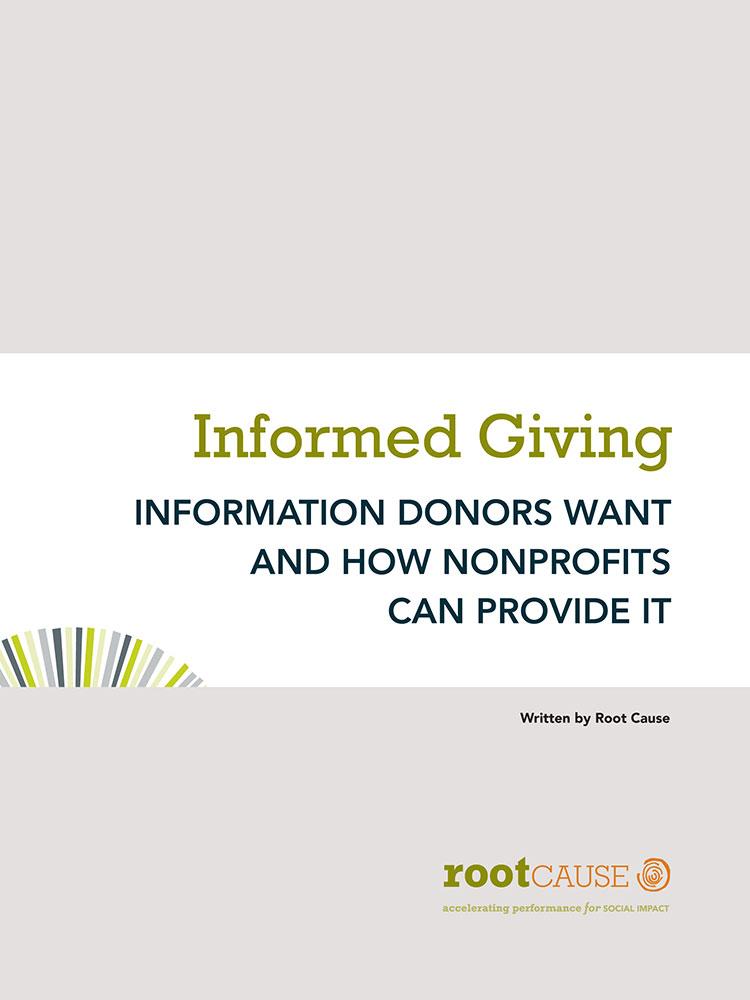 Informed Giving: Information Donors Want & How Nonprofits Can Provide It Cover