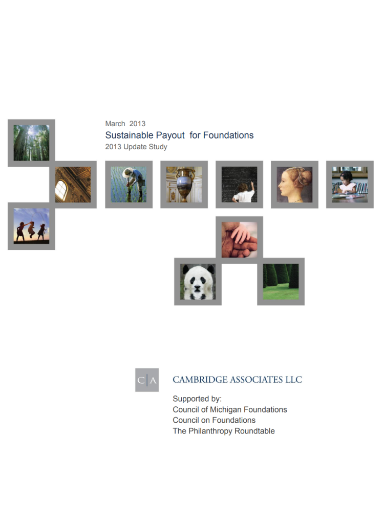 Sustainable Payout for Foundations 2013 Update Study Cover