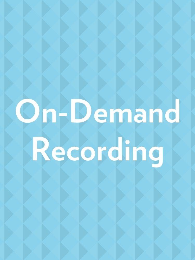 On Demand Recording Graphic with white text on light blue