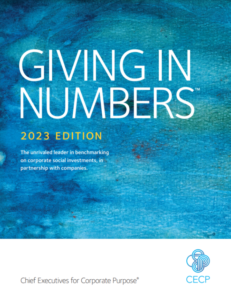 Cover page for CECP Giving in Numbers 2023 Report