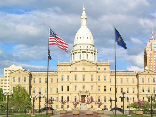 A photo of the Michigan State Capital