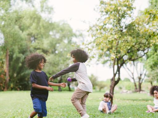 children playing outside.