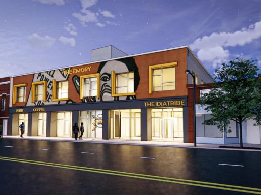 A rendering from the Diatribe of an arts and culture hub in the Burton Heights neighborhood. (Courtesy Marcel Price)