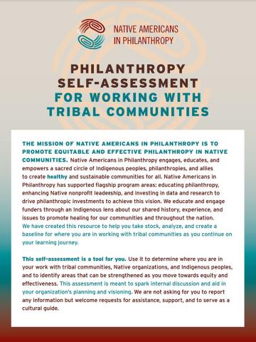 Philanthropy Self-Assessment for Working with Tribal Communities Cover