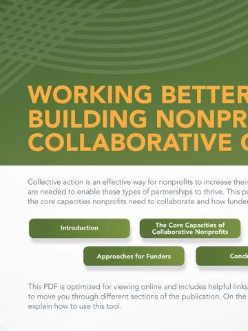 Working Better Together: Building Nonprofit Collaborative Capacity Cover