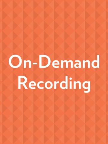 on demand recording graphic featuring white text on orange background