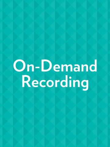 Rectangular cover image that is teal textured background with "On-Demand Recording" in white centered text