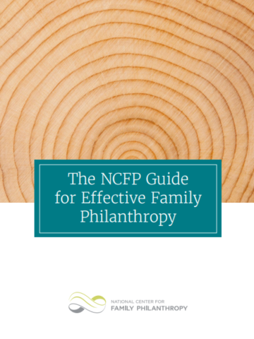 Report cover for the NCFP Guide with a photo of a cut tree from above showing the rings from the center out with the cover title and the publishing agency logo centered on the bottom