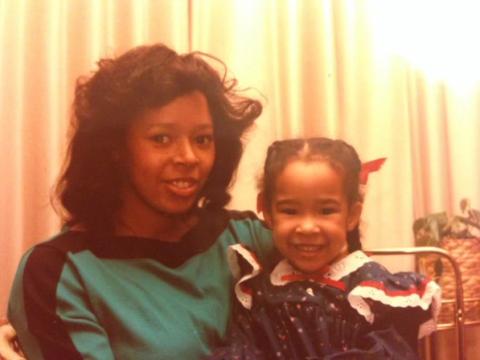 Alana White and her mother when Alana was a child. 
